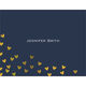 Navy Floating Gold Foil Hearts Foldover Note Cards with Lined Envelopes Image 1 of 3
